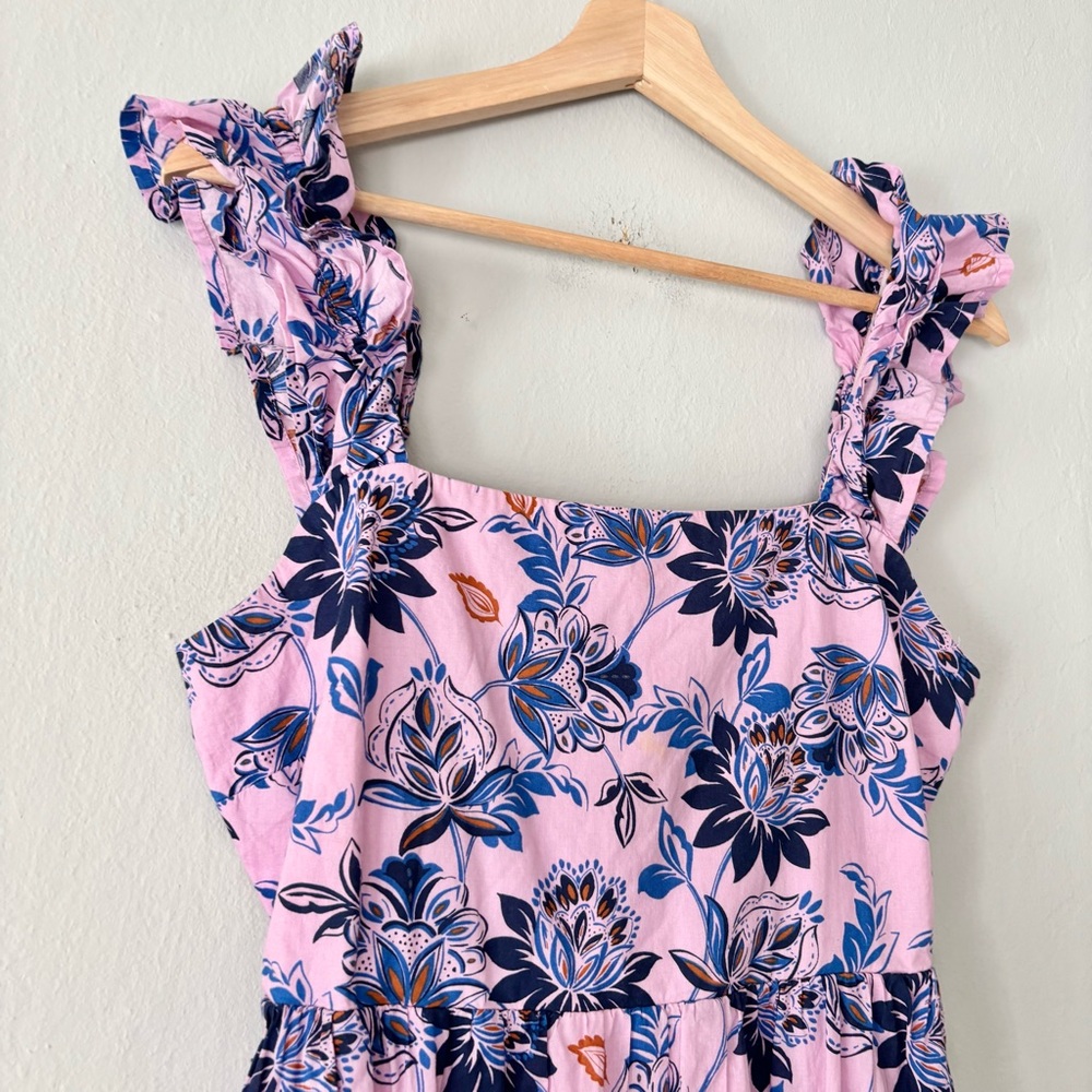 SOLD!!!!!! CREW Purple Lavender Floral Ruffle Strap Midi Dress - Picture 3 of 8